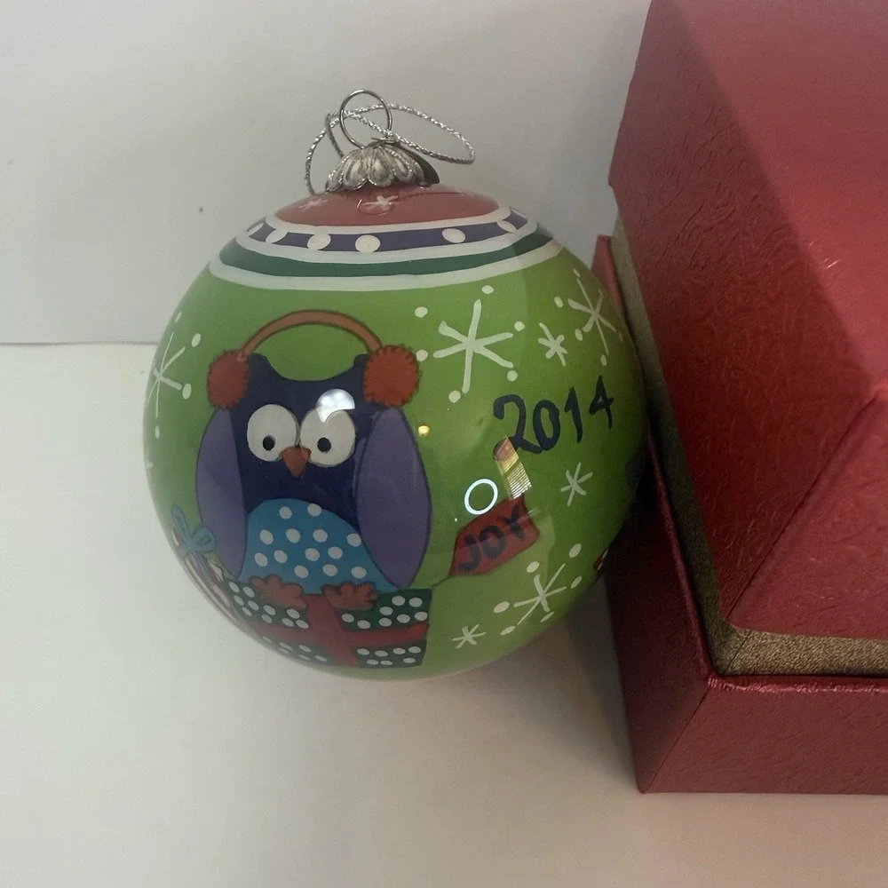Pier One Collectible Li Bien Owls Ornament 2014 B Beautifully Made‎ Christmas
